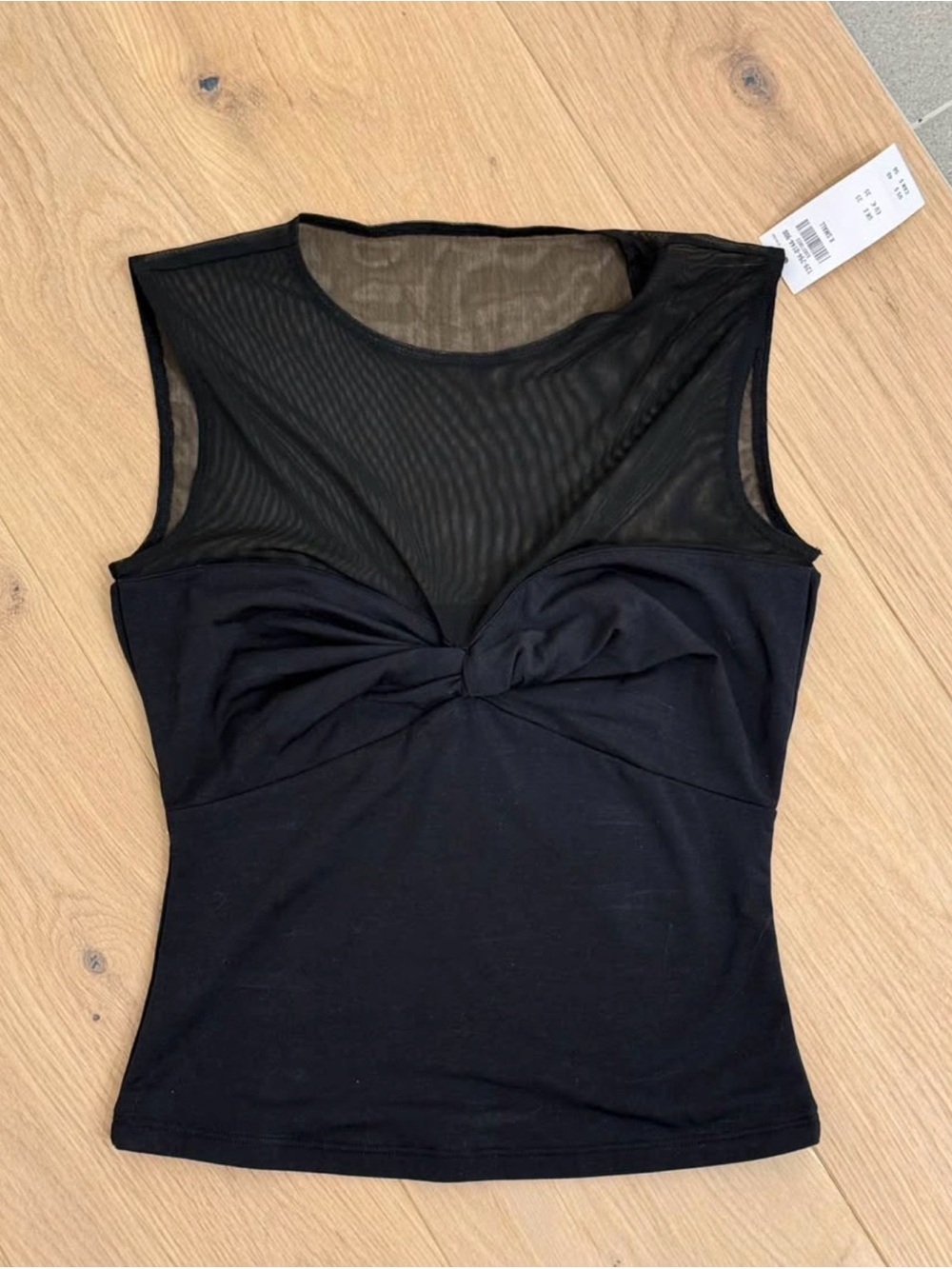 Abercrombie & Fitch Black Mesh Knot-Front Camisole